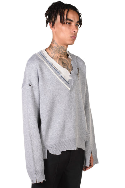 トップス C2H4 Distressed Knit Meshing Layered T C2H4 Distressed Knit Meshing Layered T