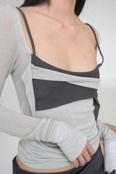 トップス CARO CHIA ARTOIS GREY TOP Caro Chia Artois Top Grey | UJNG