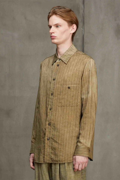 Ziggy Chen Classic Stripe Shirt Dirty White | UJNG