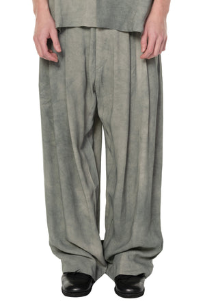 Front Pleats Tapered Trousers Pale Blue