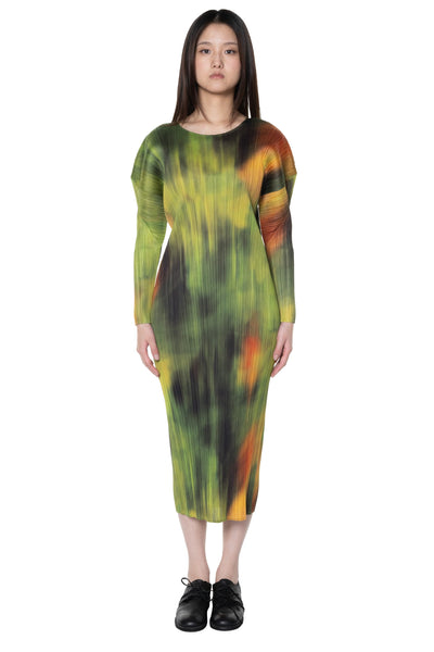 Pleats Please ISSEY MIYAKE Turnip & Spinach Dress Green