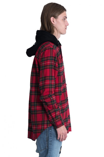シャツ HUECLOSET hooded tartan check shirt SE247 12-3c_266ce4d2-bf37-4863-aa3d-