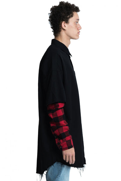 新品 deres double layered shirt jacket シャツ/ブラウス(長袖
