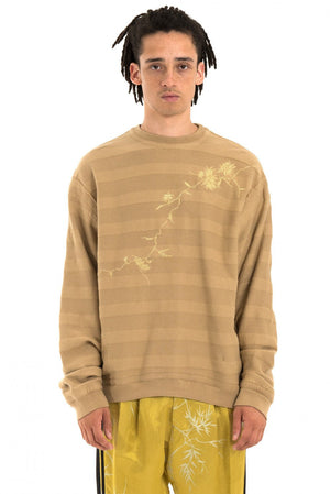 Haiderside  Ackermann AW18 Camel Floral Embroidered Sweatshirt