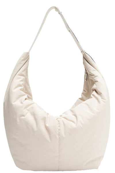 韓国人気☆レザートリム キャンバス クロスボディ/KINDERSALMON Canvas CrossBody Ecru KINDERSALMON(キンダーサルモン) バッグ
