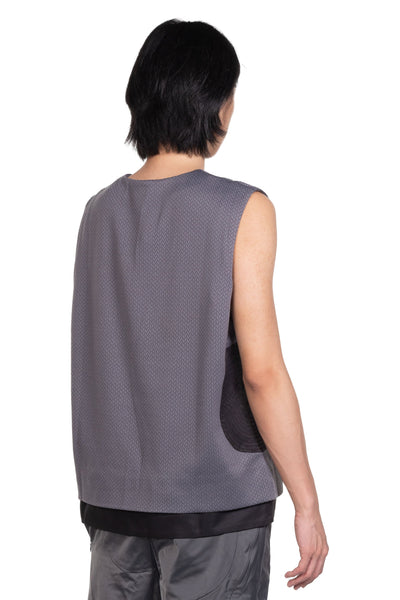 Aenrmous Asymmetrical But Symmetrical Vest Grey | UJNG