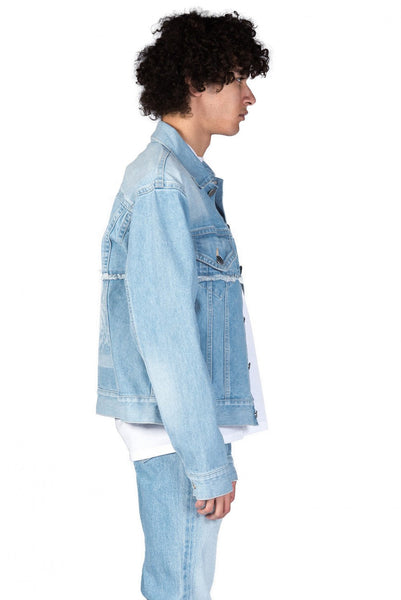 Christian DADA Blue Denim Akari Print Jacket for Men | UJNG