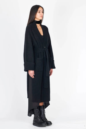 Isabel Benenato Shawl Collar Single Breasted Wool Coat Black