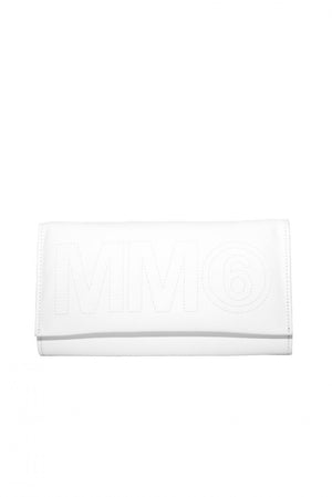 MM6 White Stitched Logo Wallet 