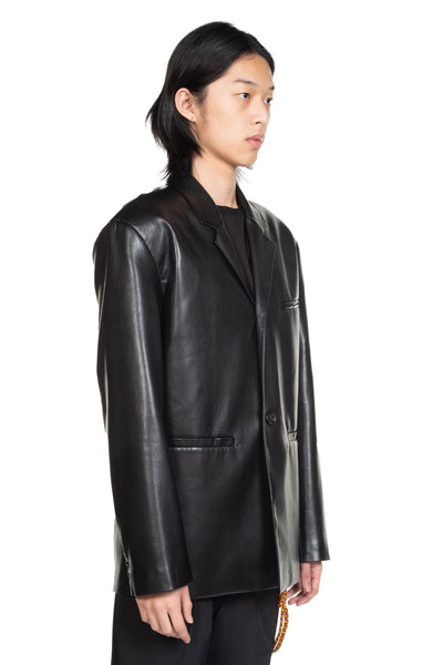 Nanushka Sanco OKOBOR Alt-Leather Jacket Black | UJNG