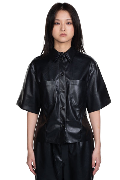 Nanushka Sabine Fitted Shirt Black | UJNG