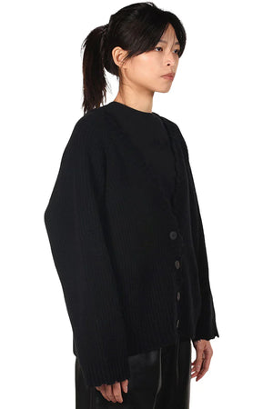 Isabel Benenato Black Eco Cashmere Cardigan