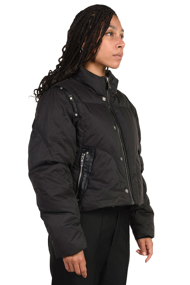 C2h4 Rivet Leather Panelled Down Jacket 