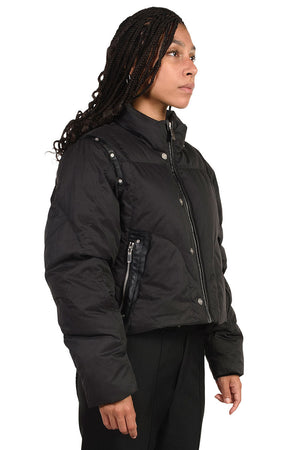 C2h4 Rivet Leather Panelled Down Jacket 