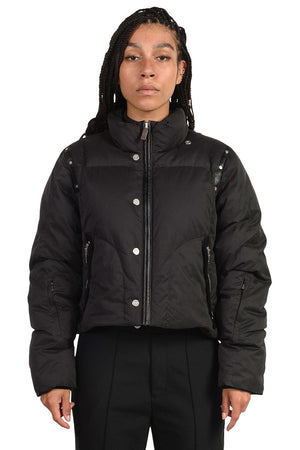 C2h4 Rivet Leather Panelled Down Jacket 