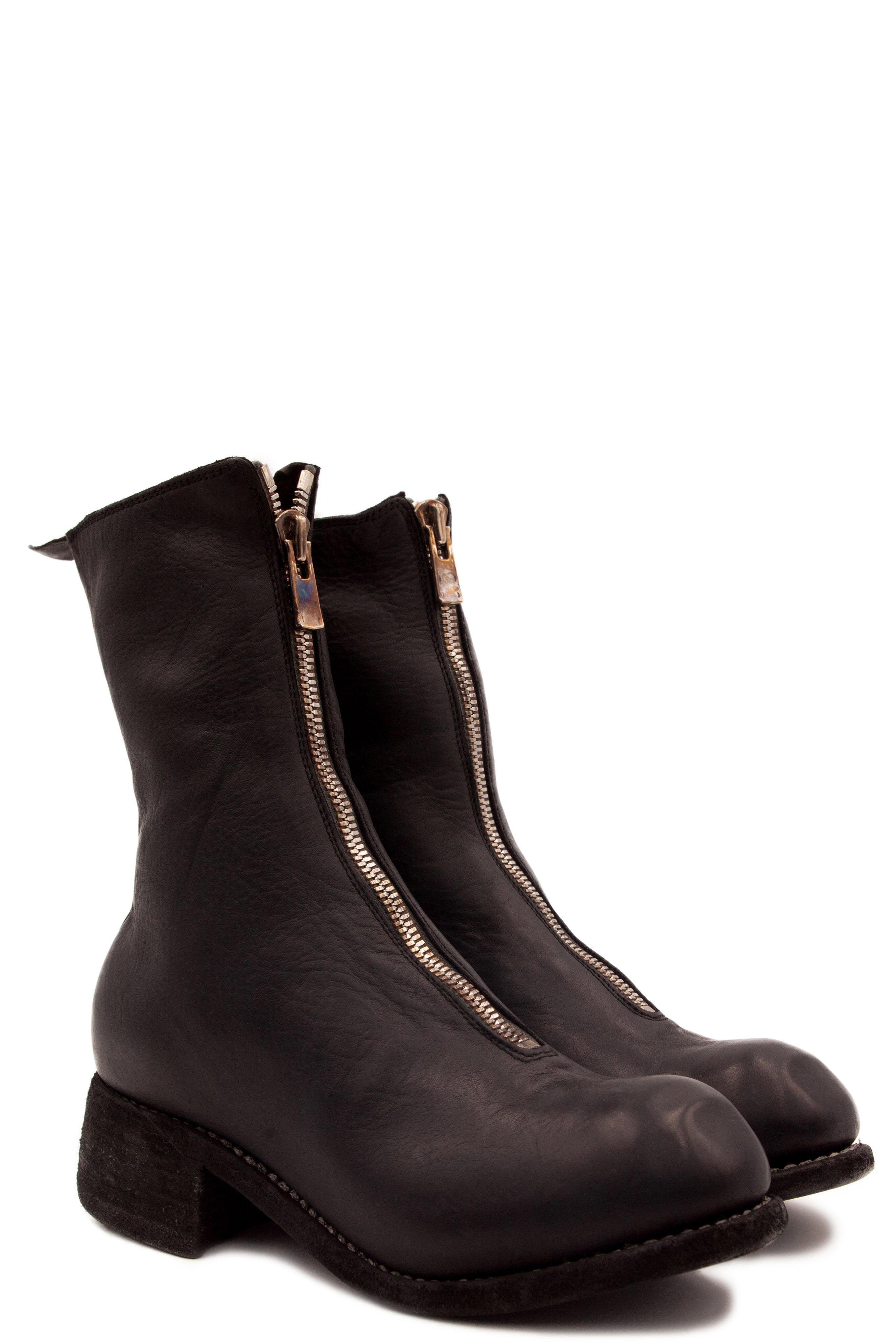Guidi PL2 Black - Front Zip Boots for Men and Women | UJNG