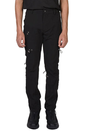 Heliot Emil Black Drawstring Cargo Trousers