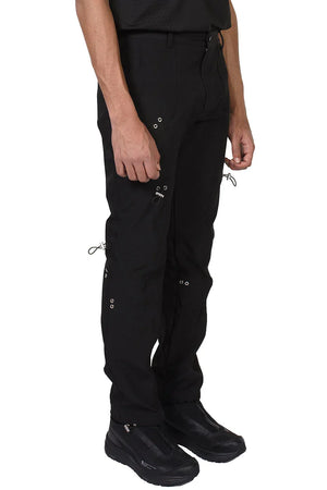 Heliot Emil Black Drawstring Cargo Trousers