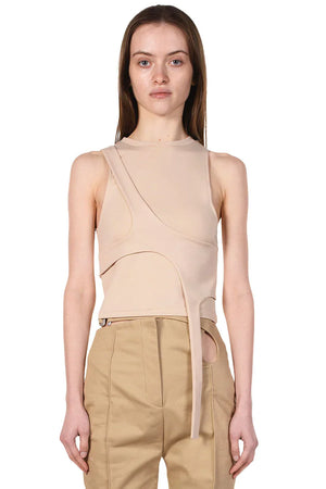 Heliot Emil Beige High Neck Tank Top