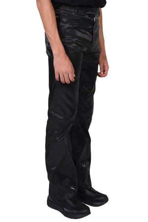 Heliot Emil Black Liquid Metal Trousers