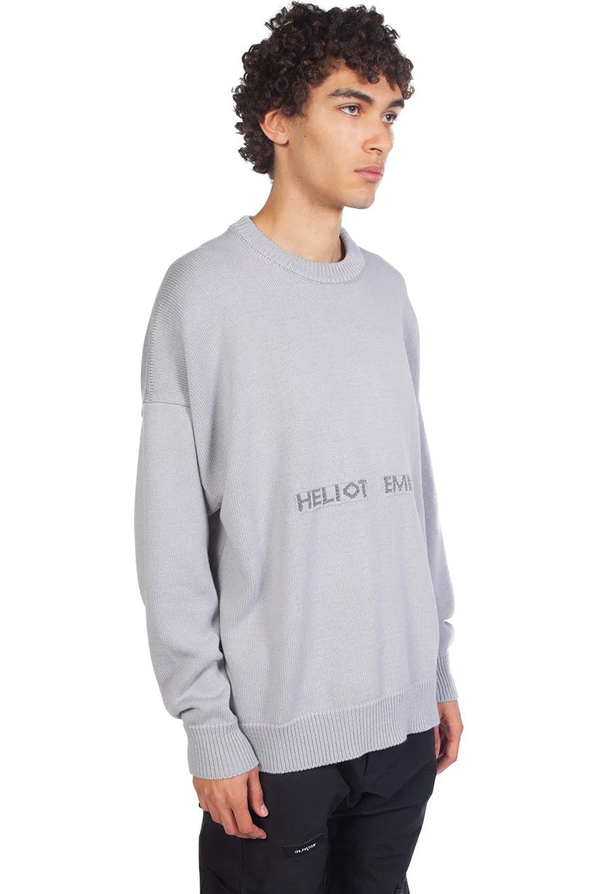 Heliot Emil Logo Oversized Crewneck Knit for Men | UJNG Heliot Emil Logo Oversized Crewneck Knit for Men | UJNG
