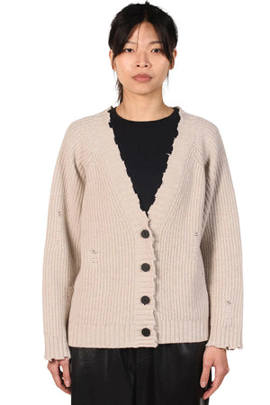 Isabel Benenato Oyster Eco Cashmere Cardigan