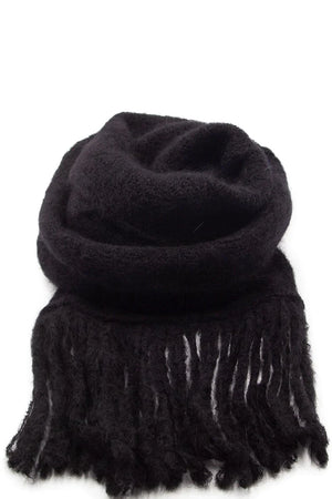 Isabel Benenato Black Brushed Mohair Scarf