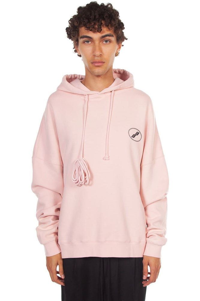 We11done Pink Iridescent Logo Hoodie 