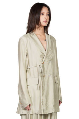 A Tentative Atelier Double Breasted Drape Stripe Jacket