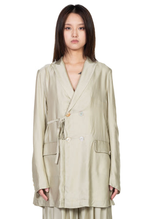 A Tentative Atelier Double Breasted Drape Stripe Jacket