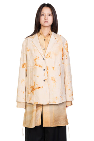 Abstract Cut Out Blazer Rusted Dyed
