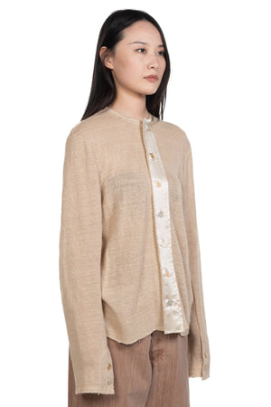 Anna Twist Two-Tone Knitted Shirt