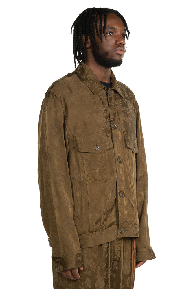 Antique Floral Worker Jacket Khaki