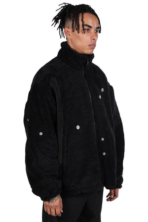 C2H4 Arc Panelled Asteroid Padded Fleece Coat