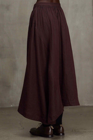 Asymmetric Striped Skirt Burgundy