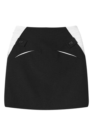 Attempt Black Wool Short Skirt