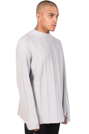 Grey Oversized Track Sweater