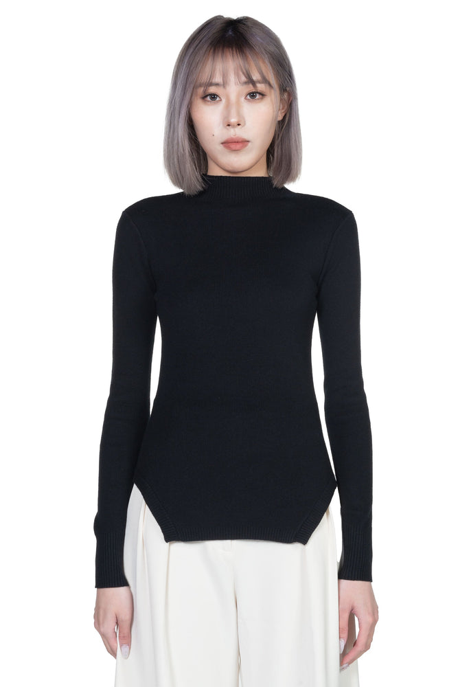 Attempt Lace Knit Top Black for Women