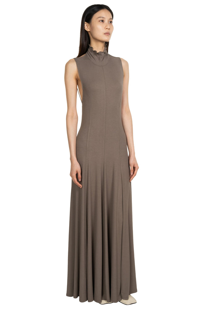 Backless Flora Maxi Dress Forest Grey