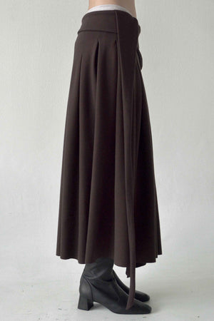 Barra Pleated Skirt Brown Grey