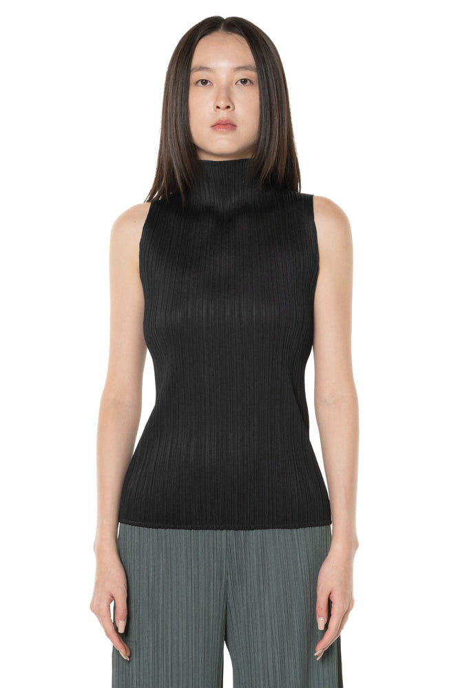 Basic Mock Neck Top Black