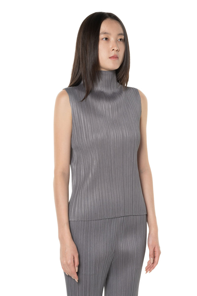 Basic Mock Neck Top Grey