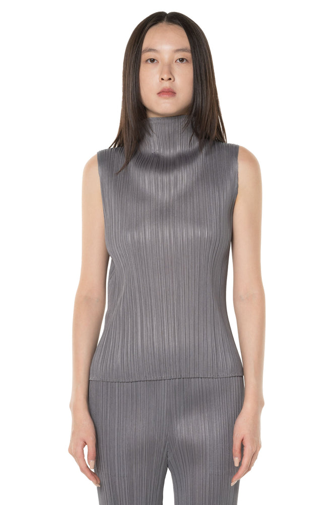 Basic Mock Neck Top Grey