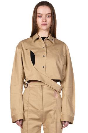 Heliot Emil Beige Cropped Jacket