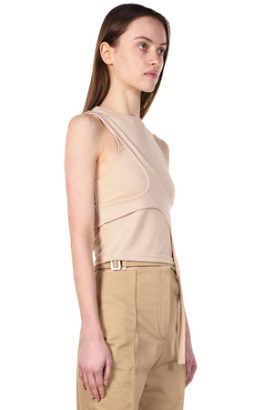 Heliot Emil Beige High Neck Tank Top