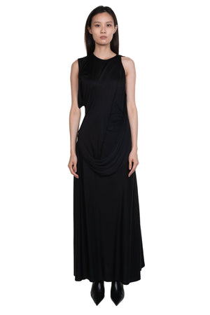 Black Drape Detail Dress