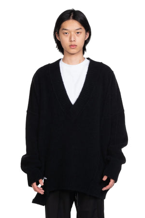 Isabel Benenato Black Knit Yak Sweater