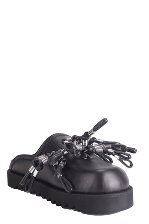 Black Leather Sabot
