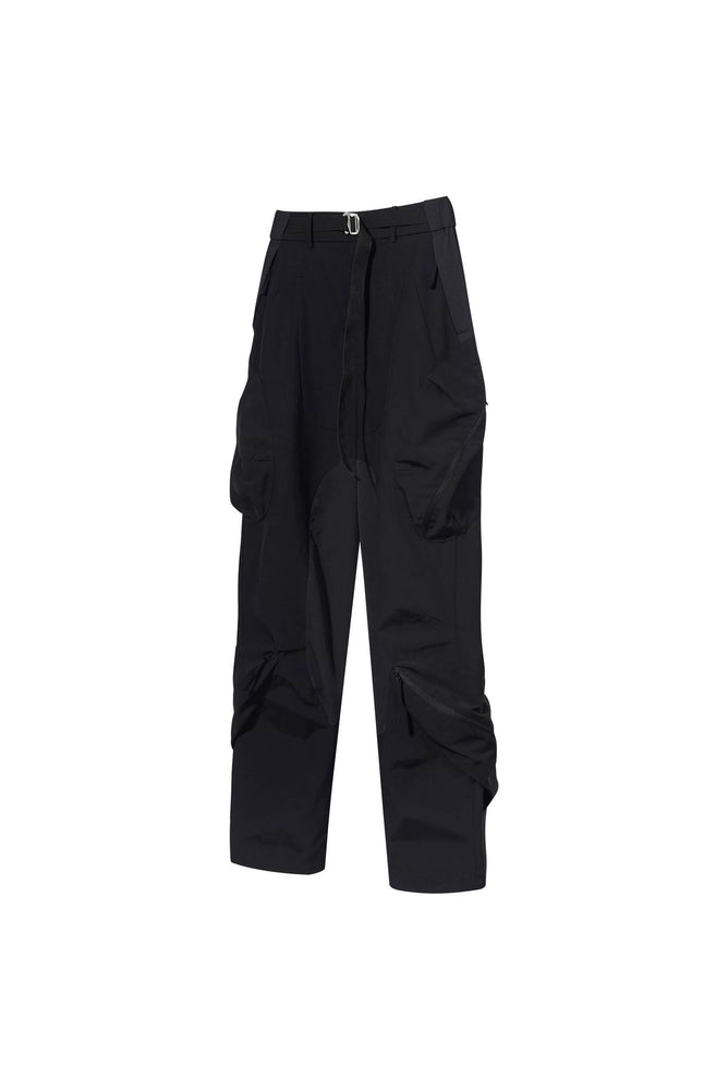 Black Multi-Dimensional Pocket Trousers
