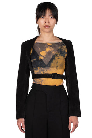 Oude Waag Black Velvet Deconstructed Top